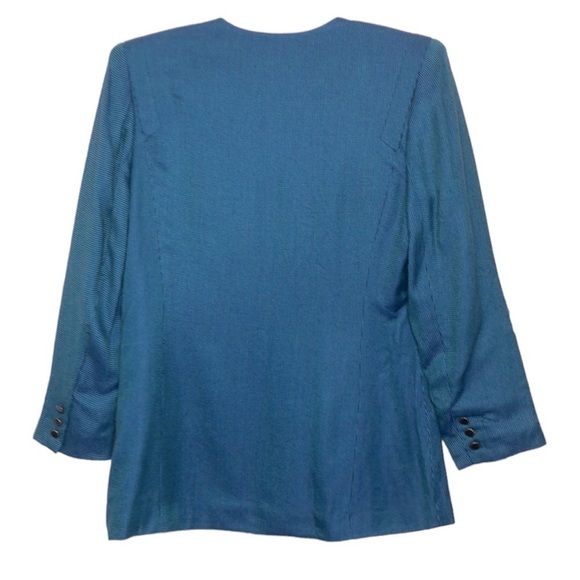 ATRIUM COLLECTION - Vintage Button Front Blazer Shoulder Pads Pockets - Size 10 - Picture 3 of 7